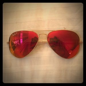 Ray-Ban Orange/gold Aviator flash lenses!